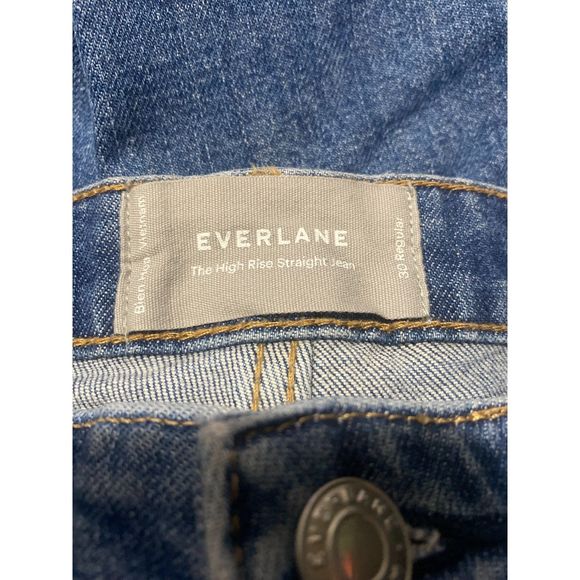Everlane High Rise Straight Leg Jeans Blue Denim Women's Size 30 Regular - Picture 4 of 6